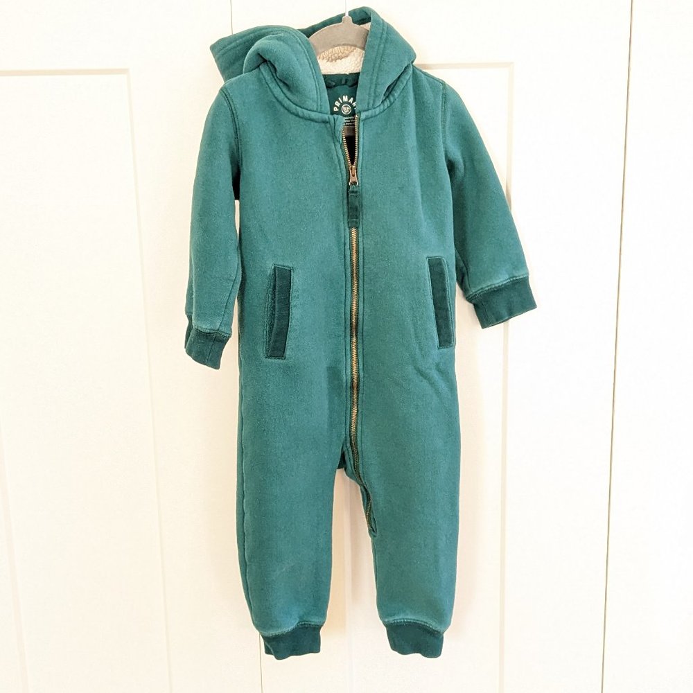 Primary fleece hoodie romper
